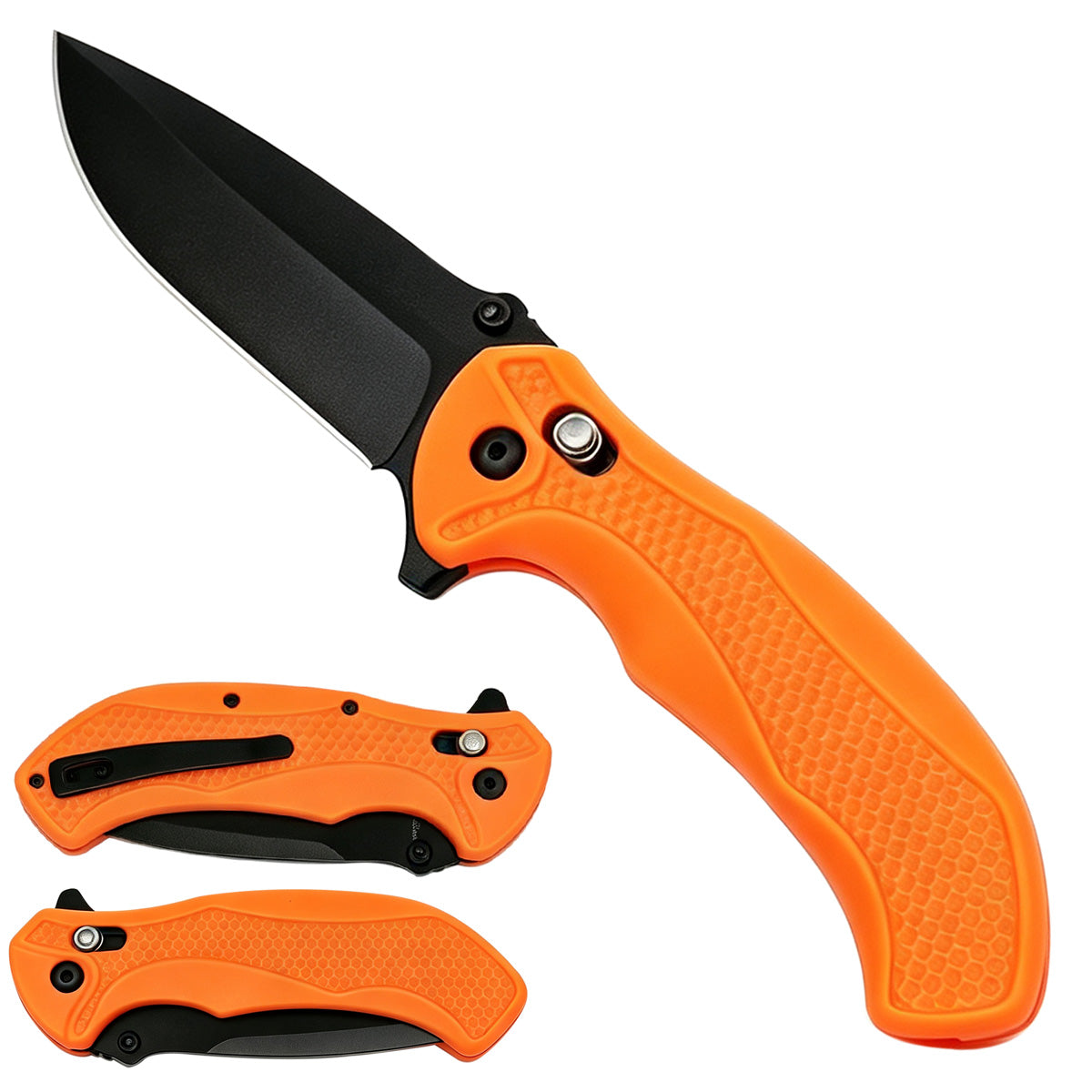 KS1510OR Orange 3D ABS Spring Assisted Folding Knife