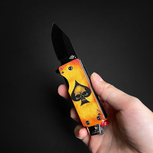 4 1/2" Ace of Spades Lighter Knife Case