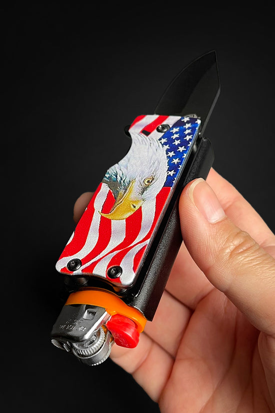 4 1/2" Eagle Lighter Knife Case - Spring Assisted Lighter Knife Case
