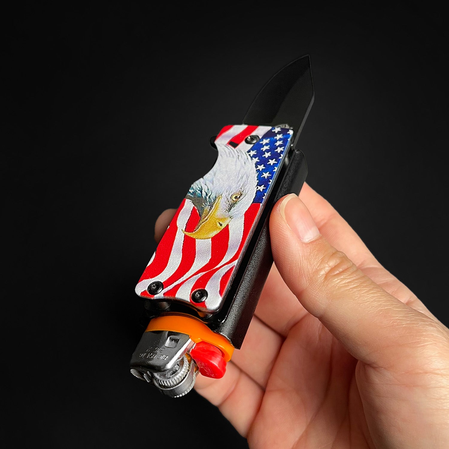 4 1/2" Eagle Lighter Knife Case - Spring Assisted Lighter Knife Case