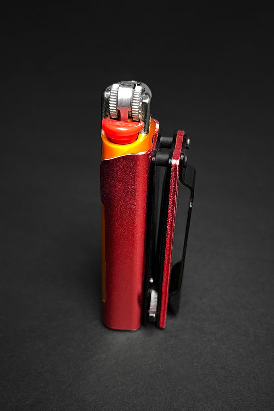 4 1/2" Red EDC Spring Assisted Knife Lighter Case Holder
