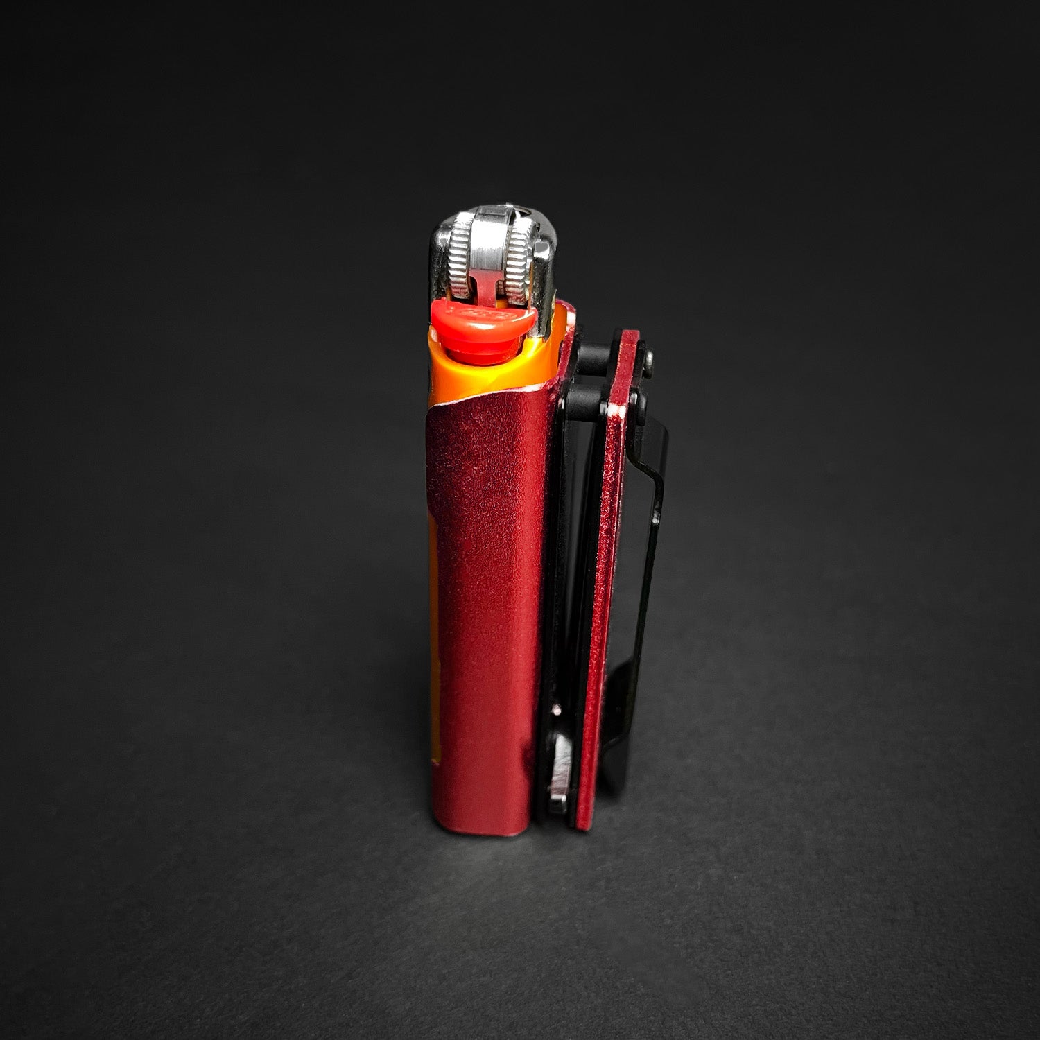 4 1/2" Red EDC Spring Assisted Knife Lighter Case Holder