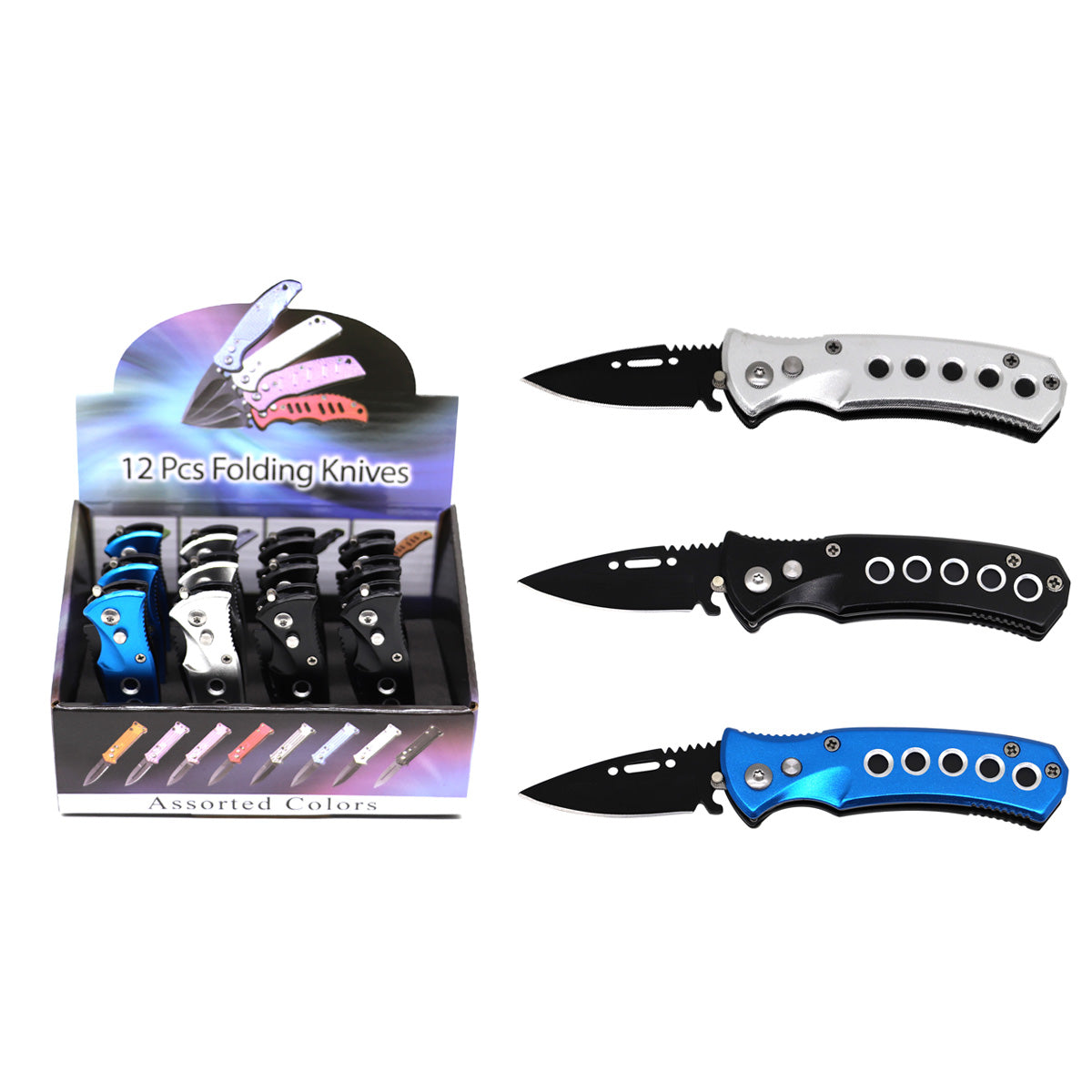 2" Mini Switchblade Knives Case 12-Piece