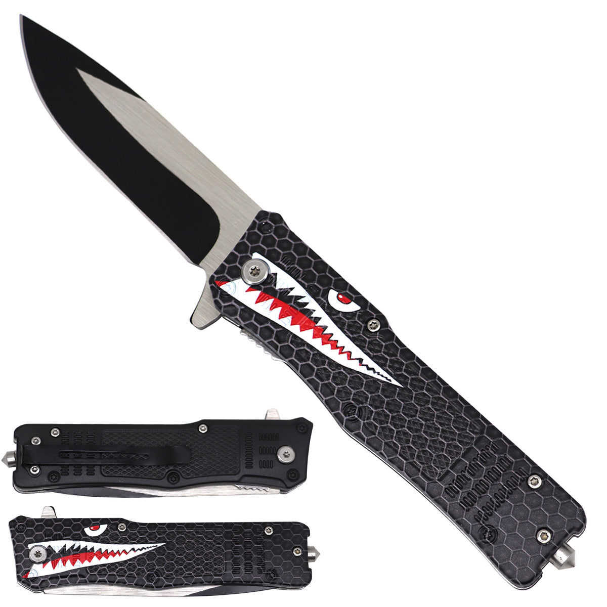 Shark Handle Spring Assisted Pocket Knife