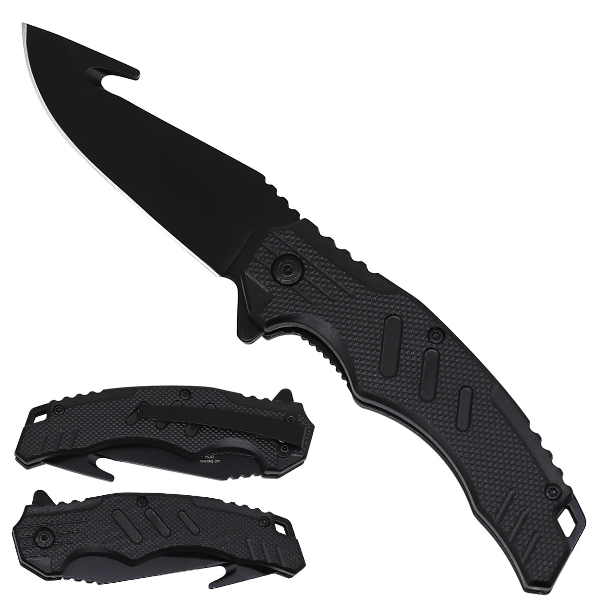 3mm Spring-Assisted Pocket Knife with 4.5-Inch ABS Handle