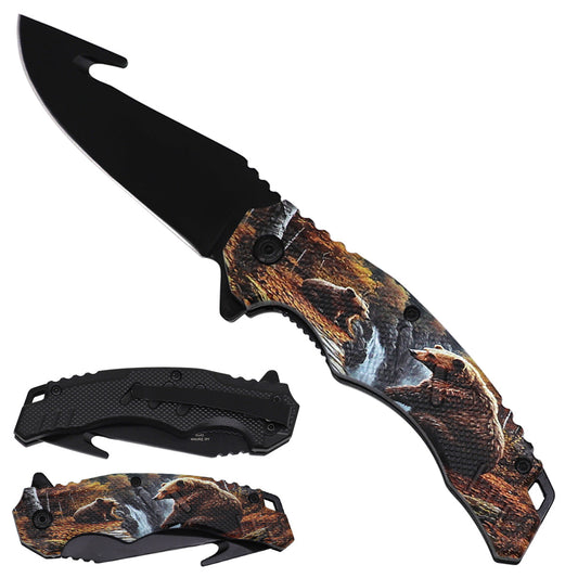 3mm Spring-Assisted Pocket Knife with 4.5-Inch ABS Handle