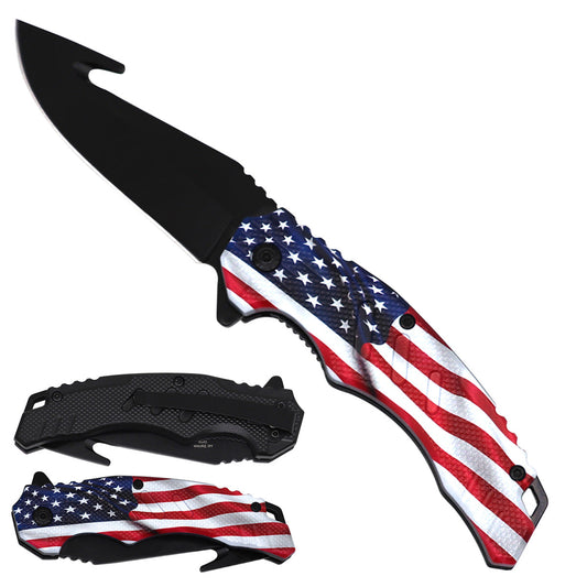 3mm Spring-Assisted Pocket Knife with 4.5-Inch ABS Handle