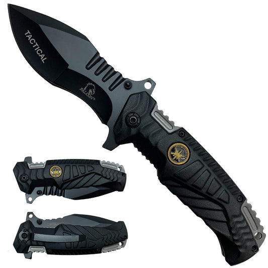 Falcon Tactical Spring-Assisted Pocket Knife, 440 Steel | KS2002BK