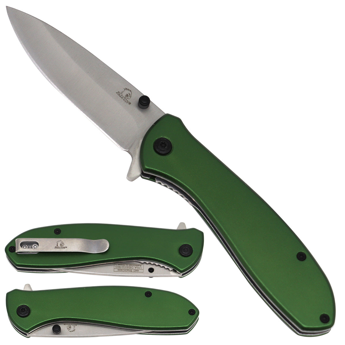 Falcon Blue Spring Assisted Pocket Knives