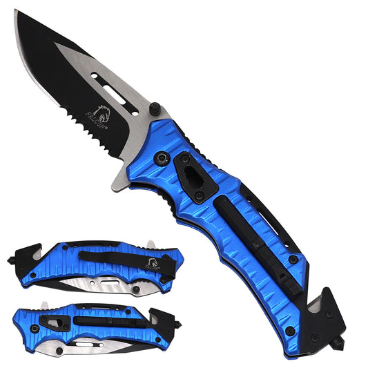 Falcon Spring Assisted Pocket Knife with Serrated Blade
