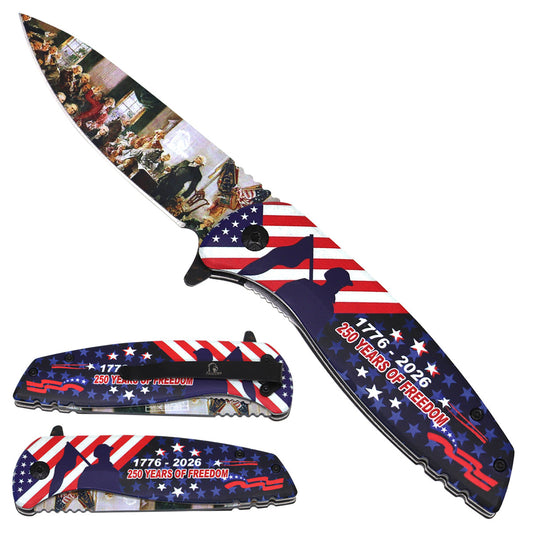 USA 250th Anniversary Pocket Knife – 250 Years of Freedom folding pocket knife product photo