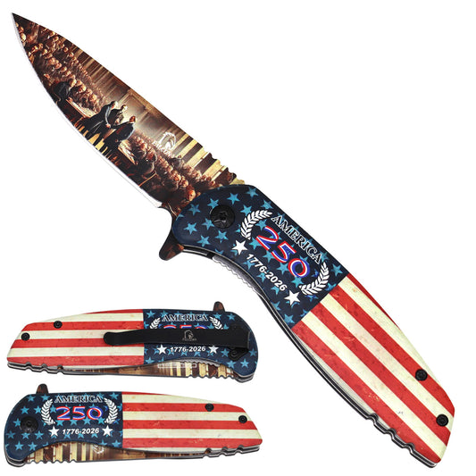 USA 250th - Presidents Handle Anniversary Pocket Knife