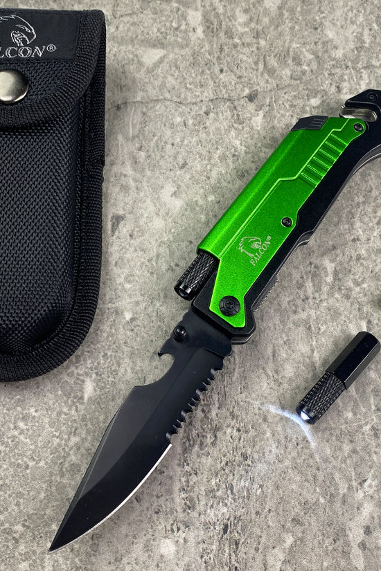 Spring-Assisted Multi-Tool Knife w/ Fire Starter & Light