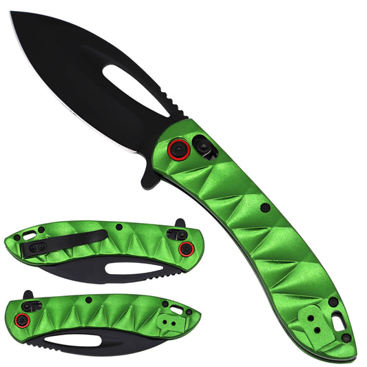 Falcon Green Spring Assisted Pocket Knife with Locking Mechanism