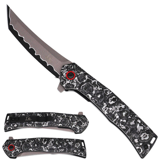 Falcon Spring Assisted Pocket Knife – Hamon Blade folding pocket knife product photo