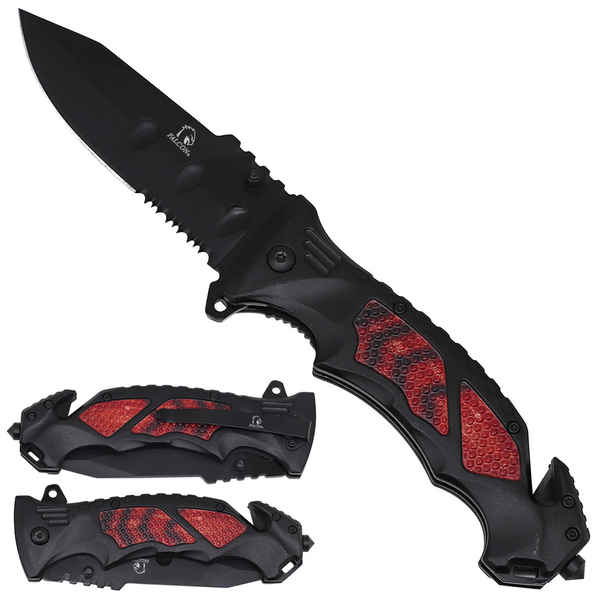Tactical Textured Grip Spring Assisted Pocket Knife - Wood Grain Handle