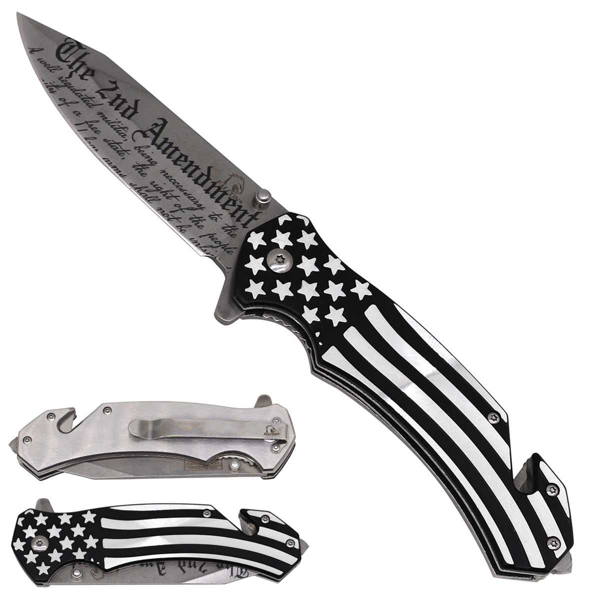 Falcon 2nd Amendment Spring Assisted Pocket Knife folding pocket knife product photo