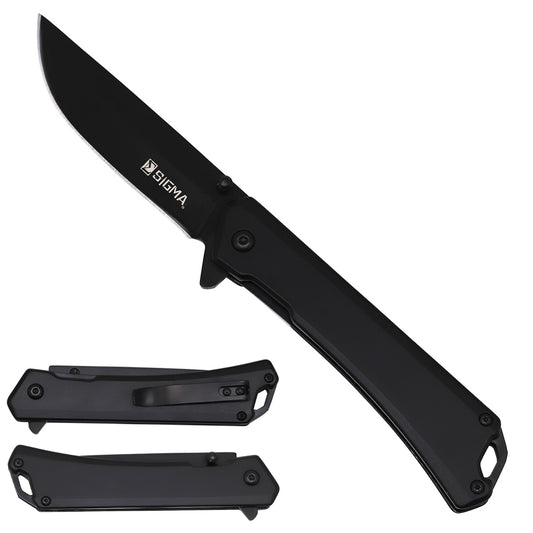 Sigma Ball Bearing Folding Knife -3 1/2" Blade / 4 3/4" Handle / Bearing System / Black