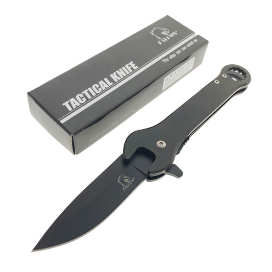 Falcon 7.75" Black Spring Assisted Knife with 12 mm Wrench Function