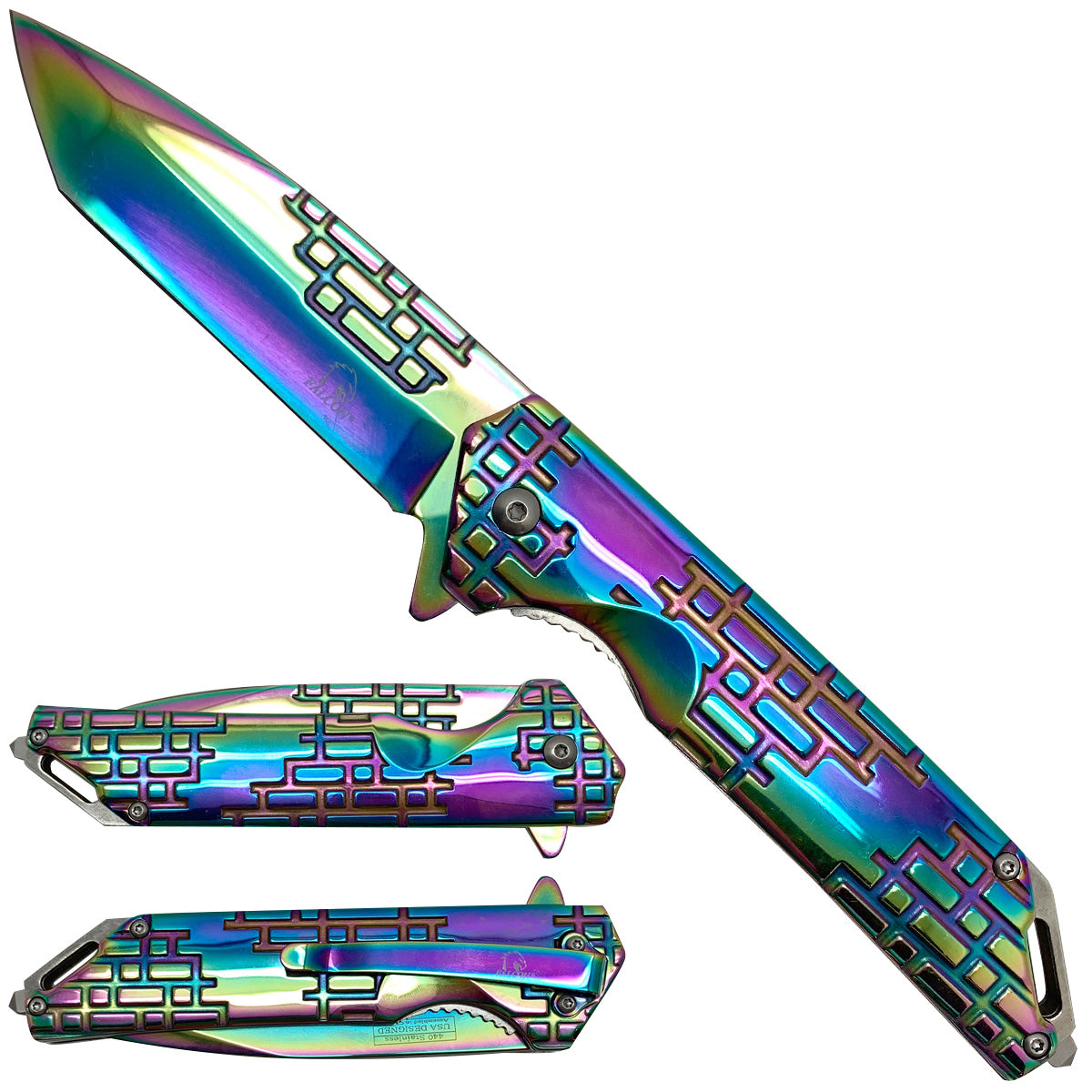 Falcon Rainbow Spring Assisted Pocket Knife folding pocket knife product photo