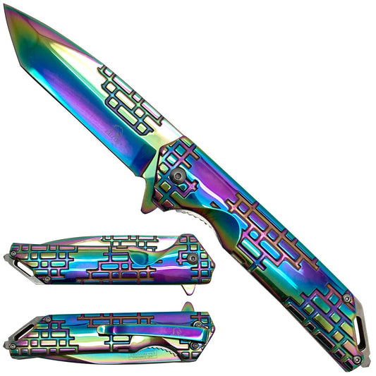 Falcon Rainbow Spring Assisted Pocket Knife folding pocket knife product photo