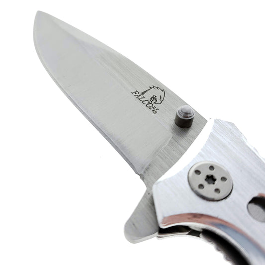 Falcon 8"  EDC Knife Wood Handle Spring Assisted Pocket Knife