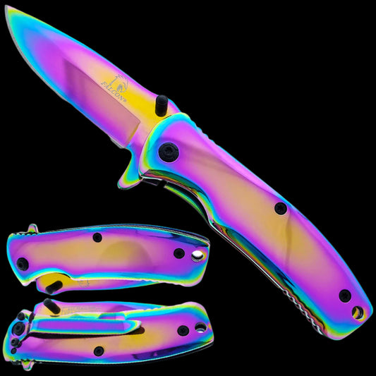 Falcon Rainbow Pocket Knife – Spring Assisted EDC Knife for Sale