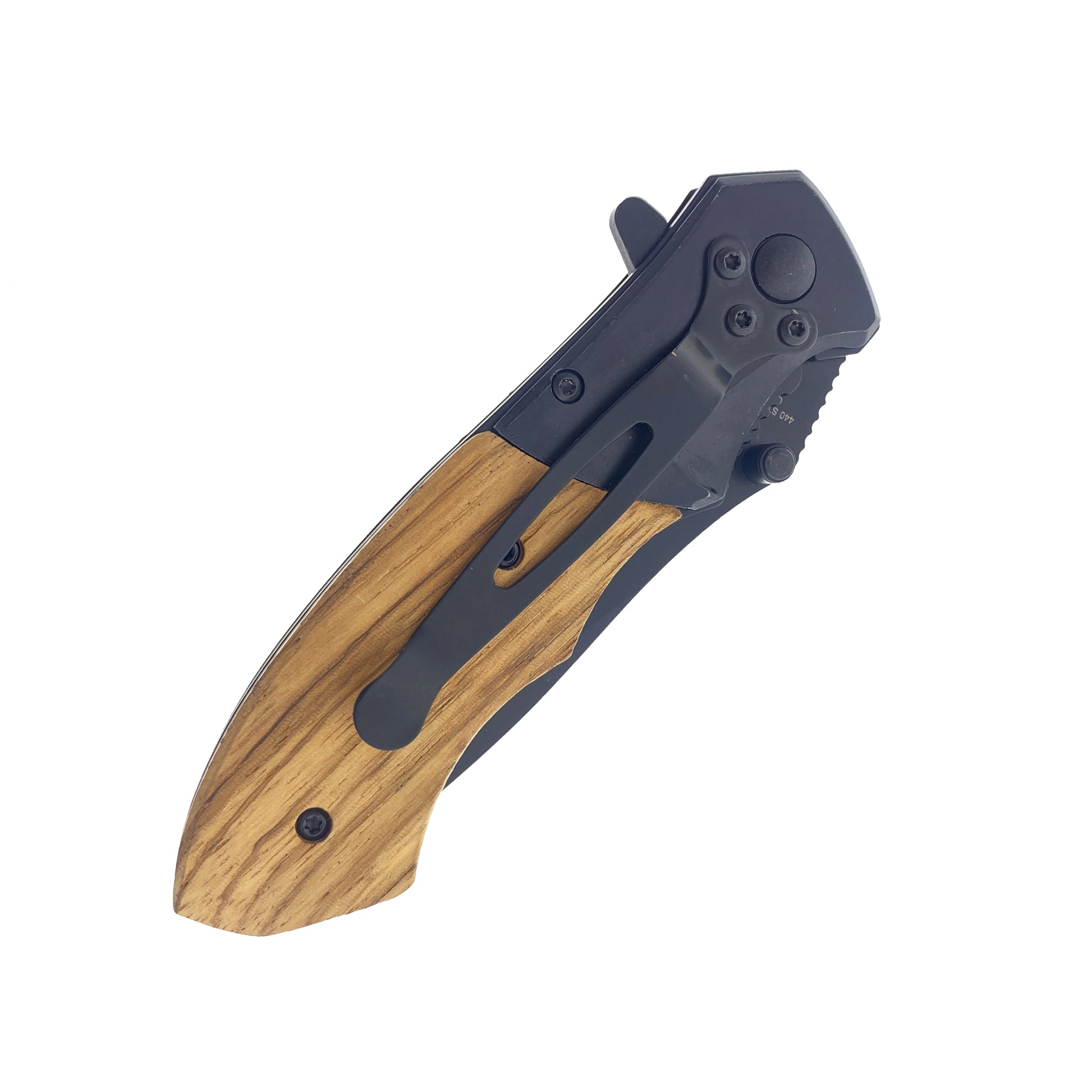 Spring Assisted Pocket Knife - Wood Handle Knife