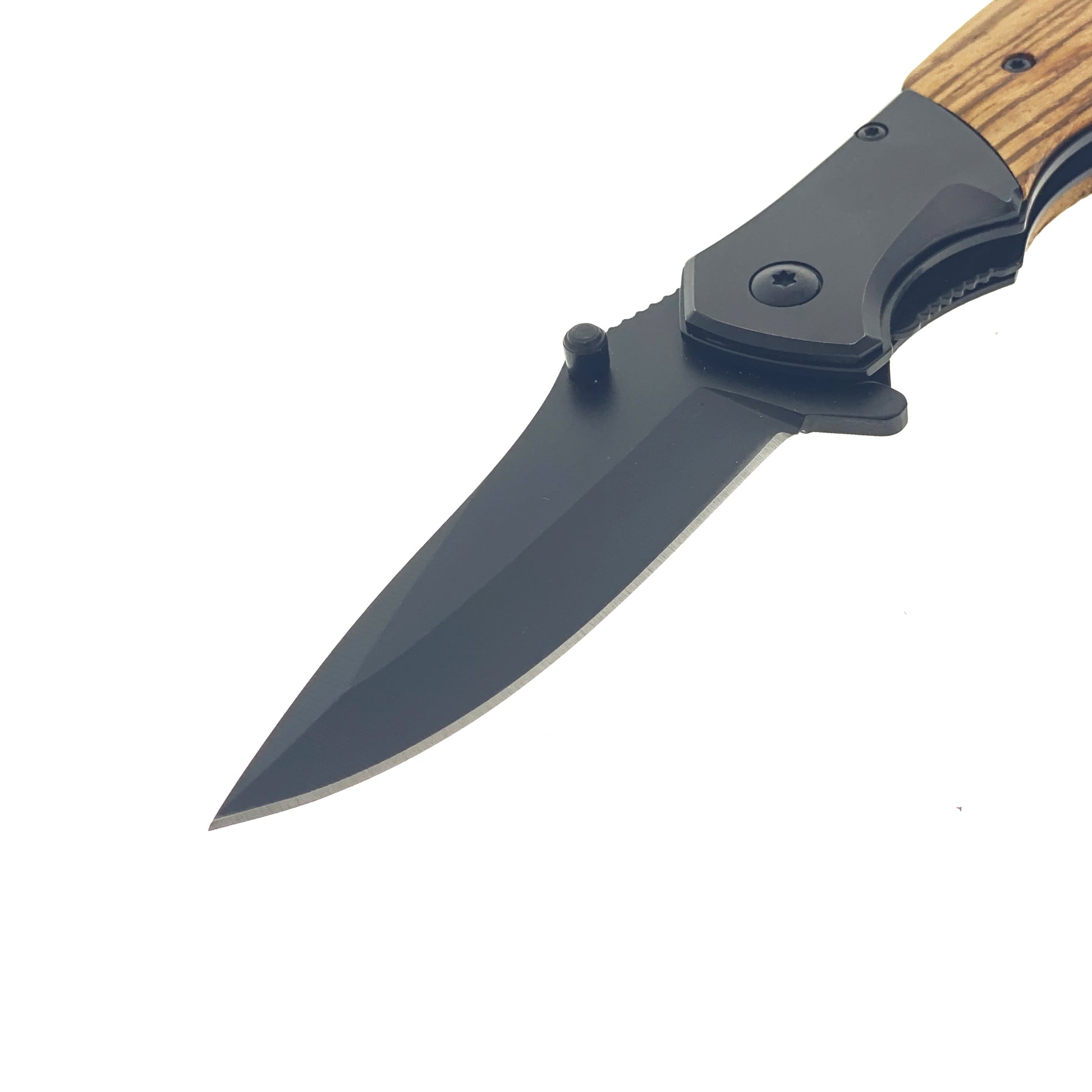 Spring Assisted Pocket Knife - Wood Handle Knife