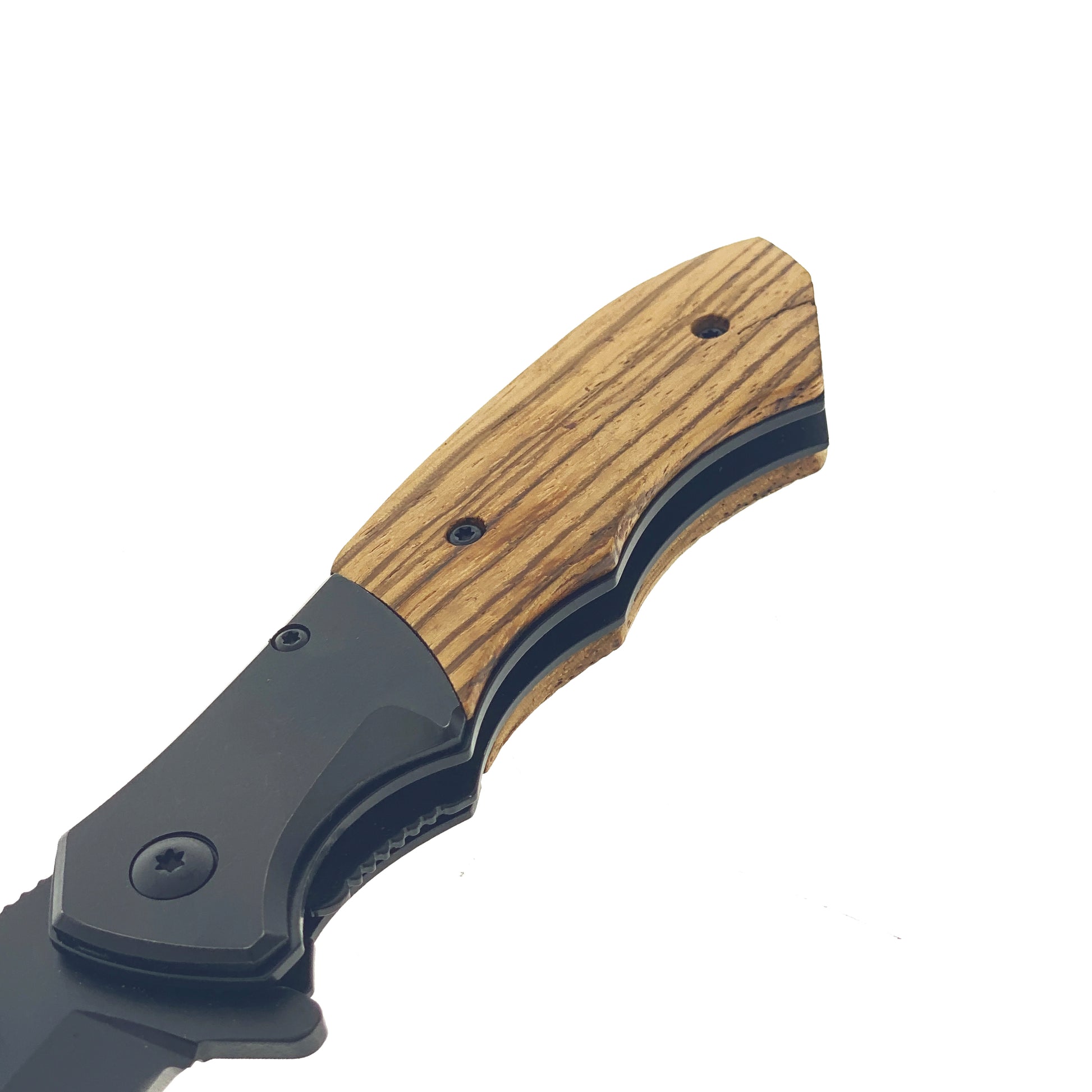Spring Assisted Pocket Knife - Wood Handle Knife