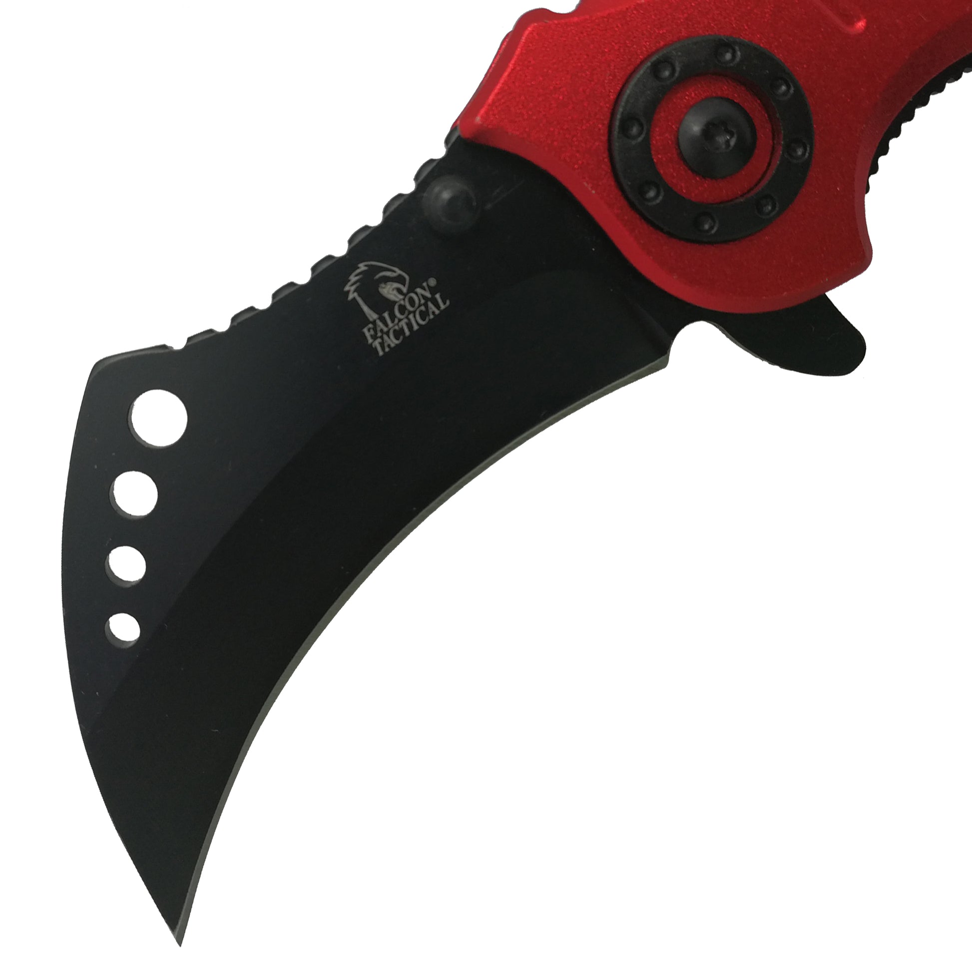 Falcon 7 1/2" Overall Red Handle Folding Knife