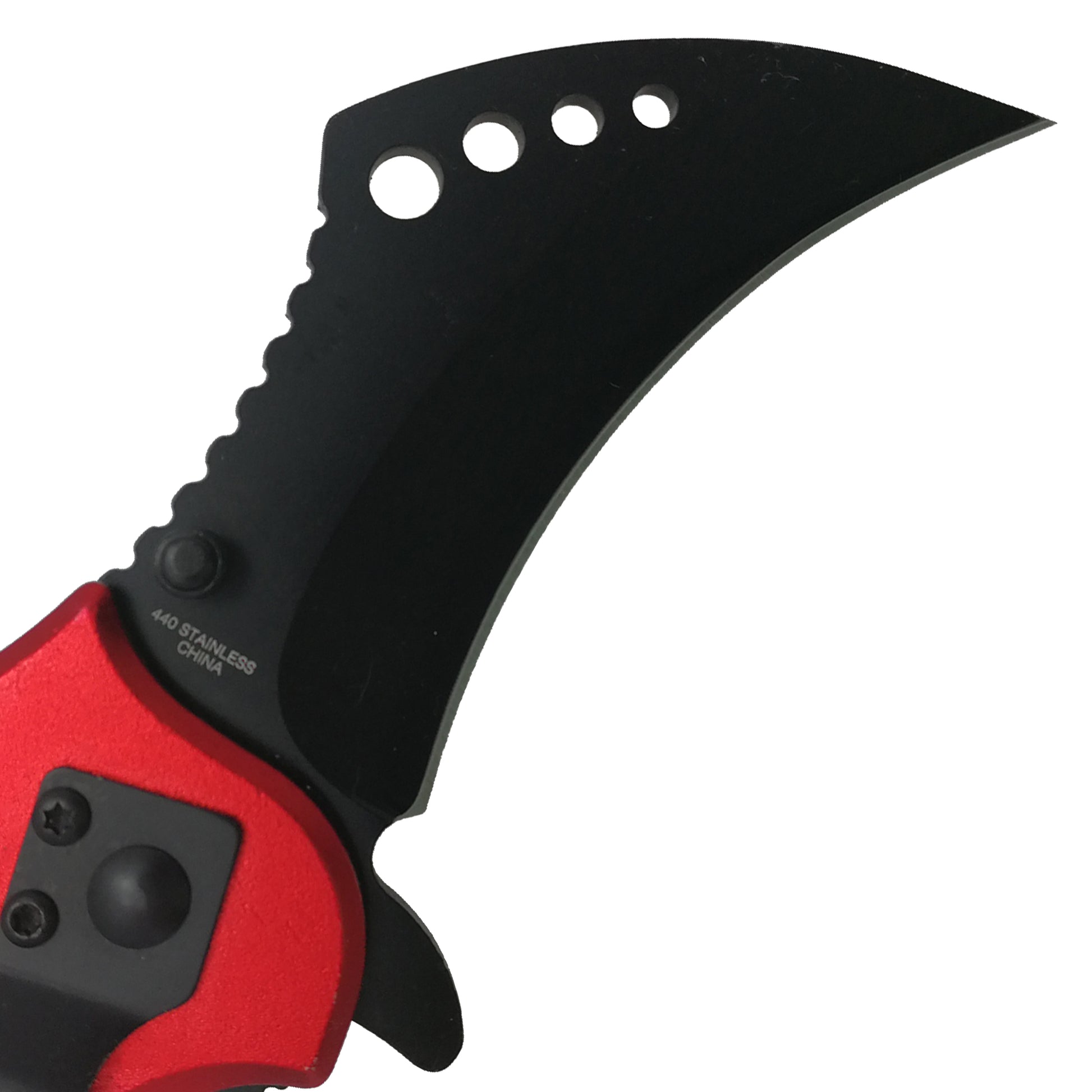 Falcon 7 1/2" Overall Red Handle Folding Knife