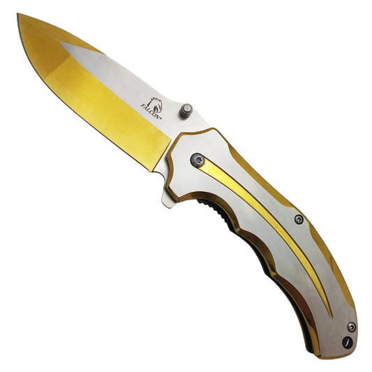 3" SIlver w Gold Trim Blade & Handle