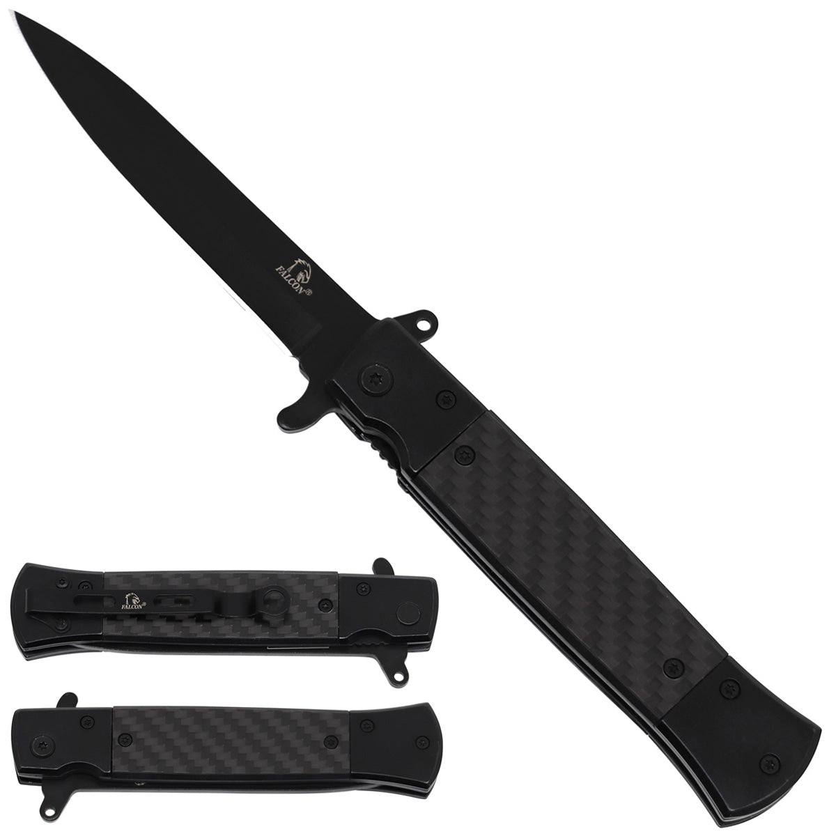 Falcon KS3326BFB Folding Knife | 3.5-Inch Blade, Carbon-Fiber Handle