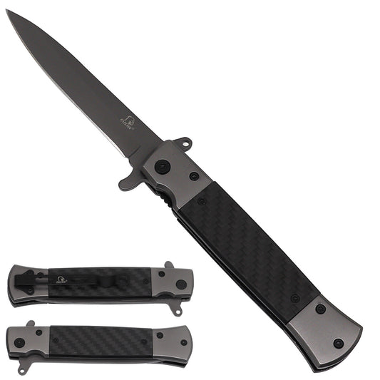 Falcon Carbon Fiber Handle Spring Assisted Pocket Knife - 8.5 Inch - Pacific Solution wholesale pocket knife SKU KS3326GFB