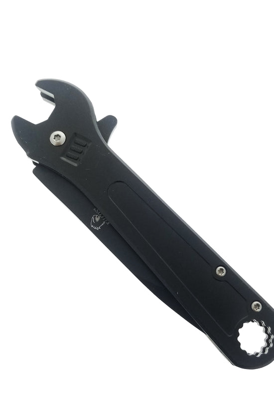 Falcon 8.25" Overall Spring Assisted Knife Adjustable Wrench Handle Black