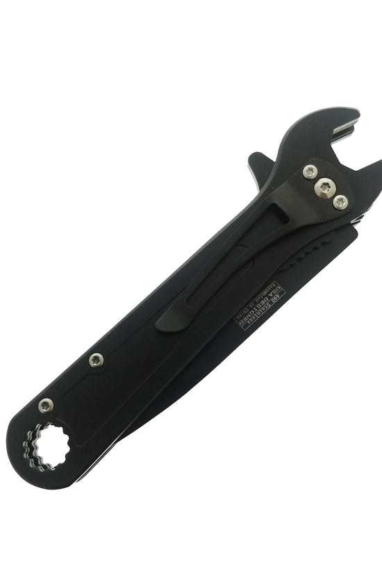 Falcon 8.25" Overall Spring Assisted Knife Adjustable Wrench Handle Black