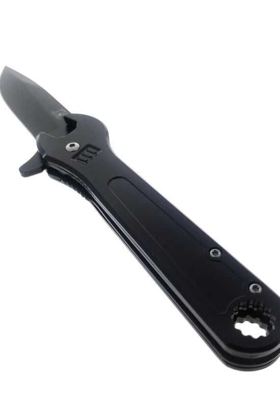 Falcon 8.25" Overall Spring Assisted Knife Adjustable Wrench Handle Black