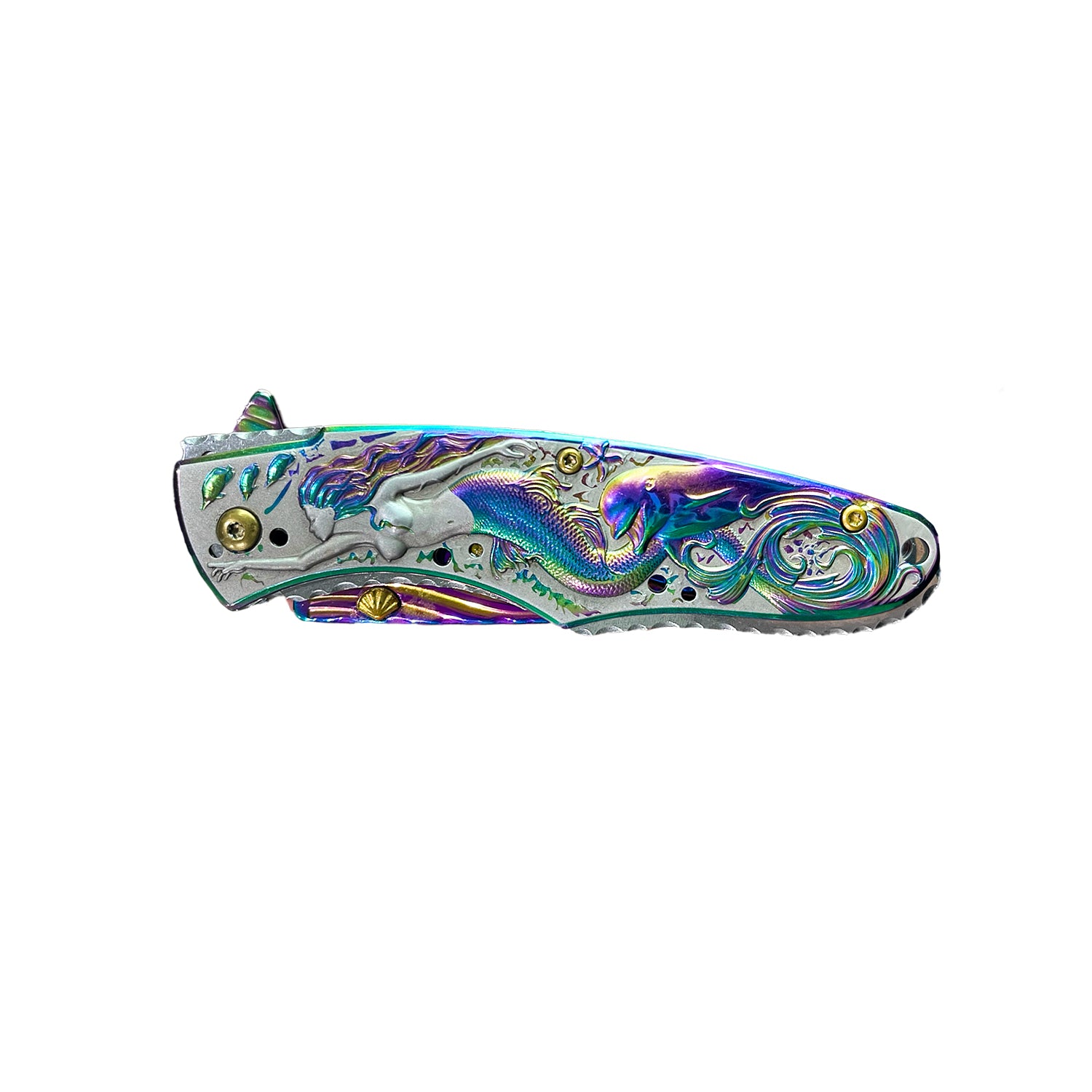 Falcon 8" Overall Knife W/ Rainbow Mermaid Design