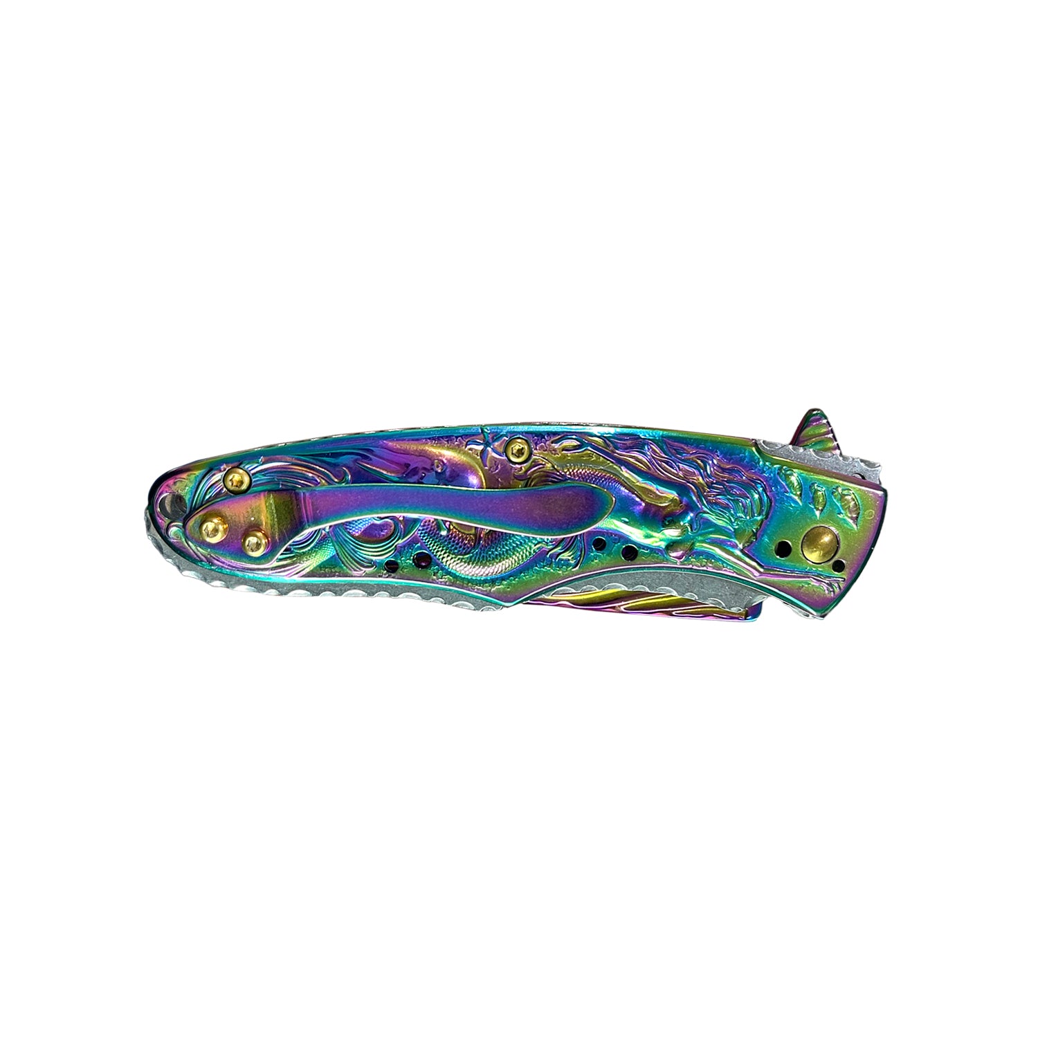 Falcon 8" Overall Knife W/ Rainbow Mermaid Design