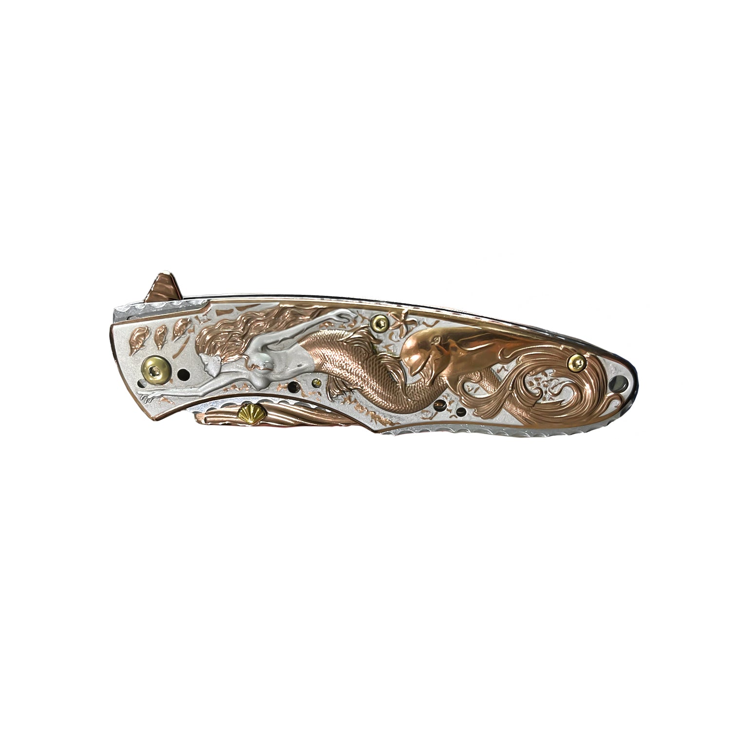 Falcon 8" Overall Knife W/ Rose Gold Mermaid Design