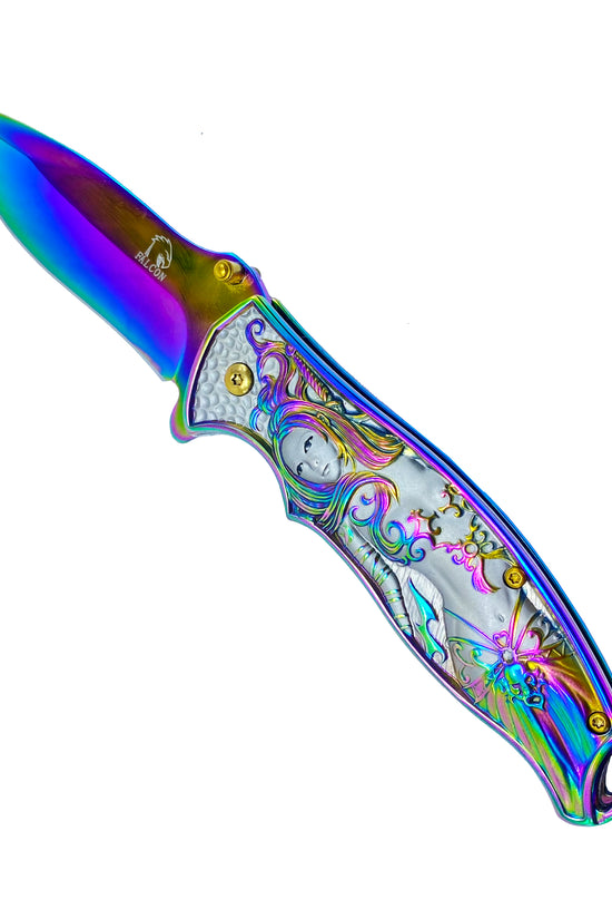 Falcon 8 1/4” Spring Assisted Knife w 3D Mermaid