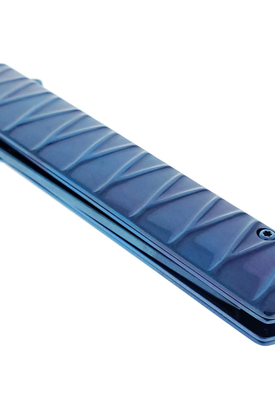 Falcon 7.75" Blue Tanto Blade Spring Assisted Pocket Knife