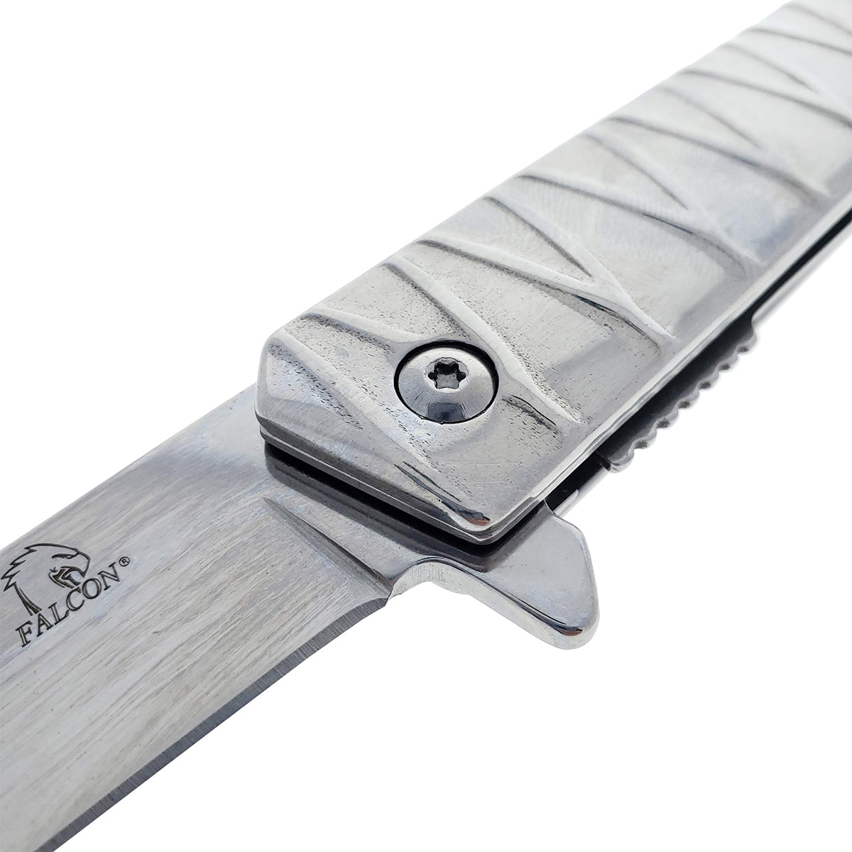 Falcon 7.75" Chrome Tanto Blade Folding Knife