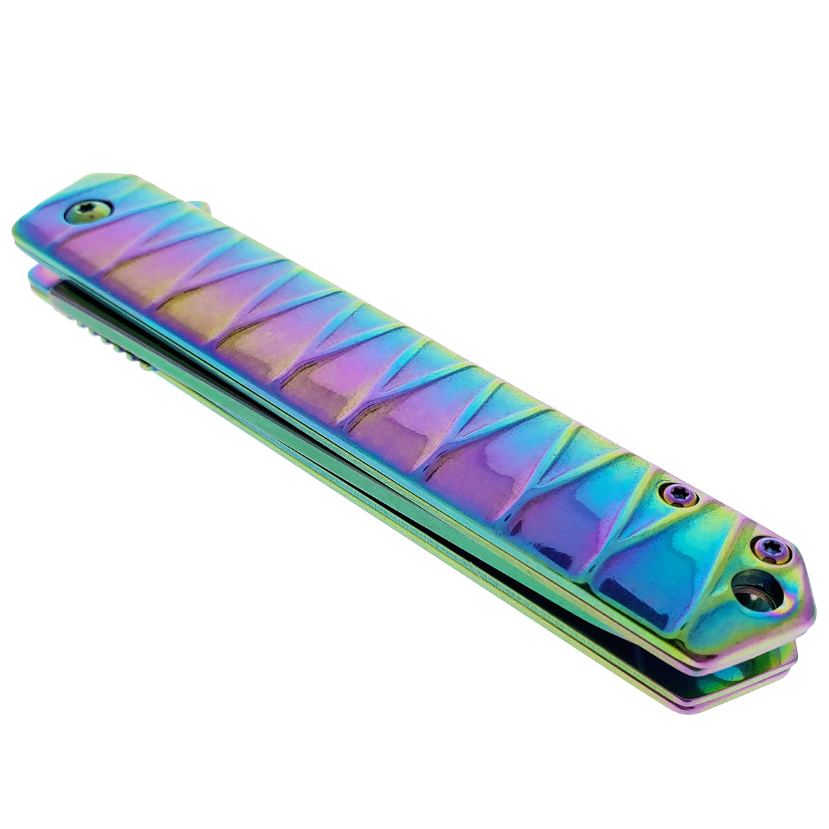 Falcon 7.75" Rainbow Tanto Blade Folding Knife