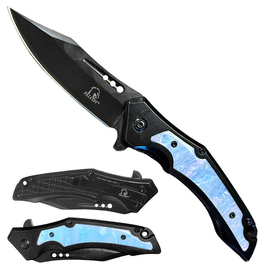 Falcon Gray Acrylic Spring-Assisted Pocket Knife – 3.5" Blade product image