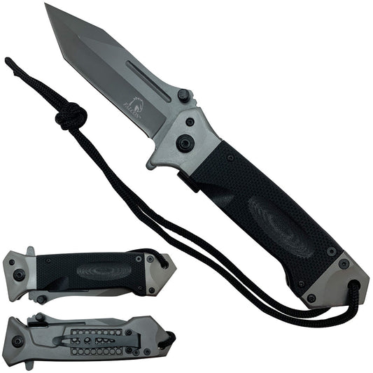 4" Grey Blade / Black Handle / Assisted Knife