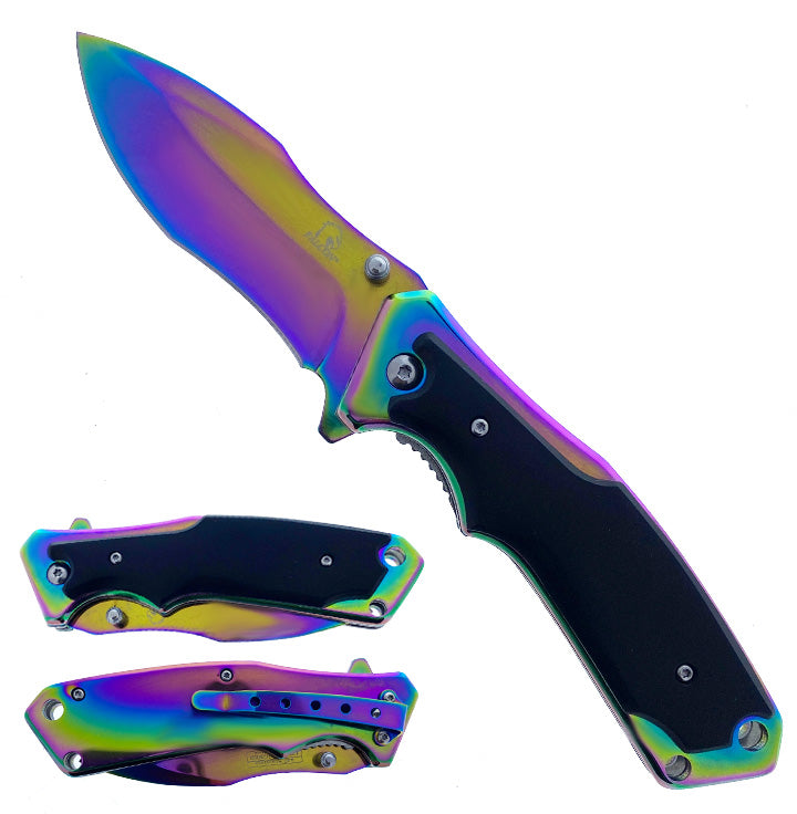 Falcon 8" Rainbow Semi Automatic Spring Assisted Knife