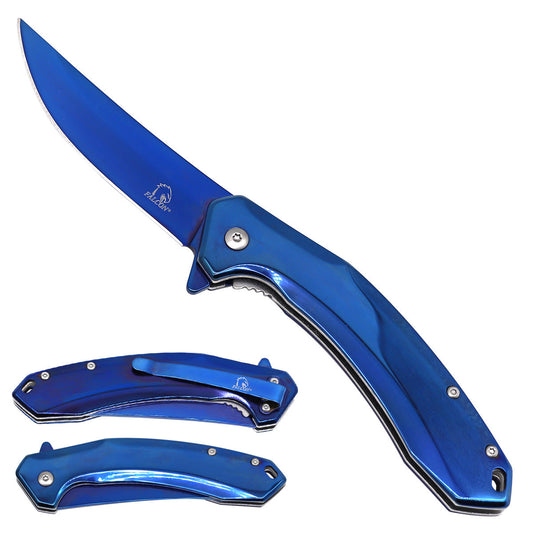 Falcon Blue Spring Assisted Pocket Knife folding pocket knife product photo