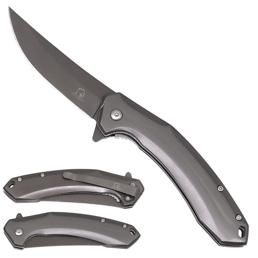 Falcon Gray Spring Assisted Pocket Knife folding pocket knife product photo